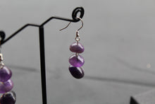 Load image into Gallery viewer, Amethyst 3 Drop Earrings