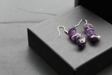 Load image into Gallery viewer, Amethyst 3 Drop Earrings