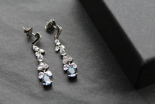 Load image into Gallery viewer, Aquamarine CZ Victorian Floral Earrings