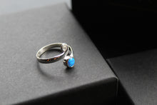 Load image into Gallery viewer, Blue Opal Adjustable Spiral Ring