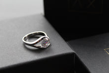Load image into Gallery viewer, Elegant Silver and Clear CZ Solitaire Eye Ring