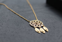 Load image into Gallery viewer, Gold Plated Silver Dream Catcher Necklace