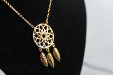 Load image into Gallery viewer, Gold Plated Silver Dream Catcher Necklace