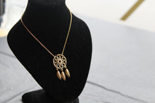 Load image into Gallery viewer, Gold Plated Silver Dream Catcher Necklace