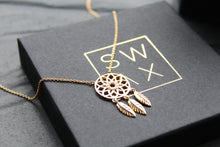 Load image into Gallery viewer, Gold Plated Silver Dream Catcher Necklace