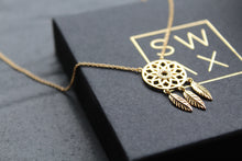 Load image into Gallery viewer, Gold Plated Silver Dream Catcher Necklace
