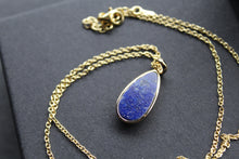 Load image into Gallery viewer, Lapis Tear Drop Pendant and Chain