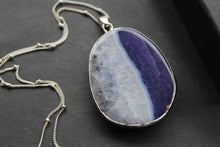 Load image into Gallery viewer, Purple Agate Crystal Long Length Necklace