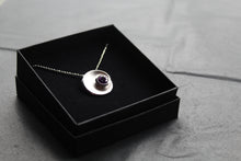 Load image into Gallery viewer, Silver & Amethyst Cubic Zirconia Swirl Pendant
