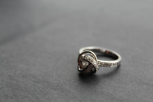 Load image into Gallery viewer, Silver and Clear CZ Knot Ring