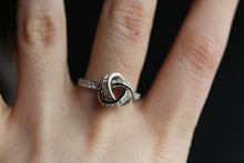 Load image into Gallery viewer, Silver and Clear CZ Knot Ring