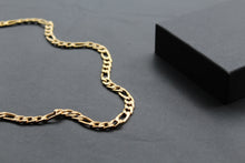 Load image into Gallery viewer, Steel Figaro Chain with Yellow Gold IP