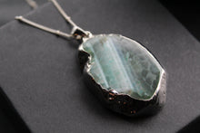 Load image into Gallery viewer, Sterling Silver Green Agate Crystal Long Length Necklace