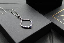 Load image into Gallery viewer, Tanzanite CZ Loop Pendant 16" Chain