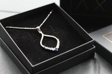 Load image into Gallery viewer, Tanzanite CZ Loop Pendant 16" Chain