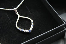 Load image into Gallery viewer, Tanzanite CZ Loop Pendant 16" Chain