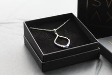 Load image into Gallery viewer, Tanzanite CZ Loop Pendant 16" Chain