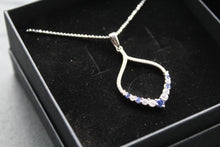 Load image into Gallery viewer, Tanzanite CZ Loop Pendant 16" Chain