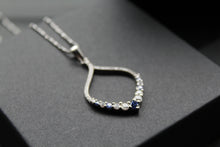 Load image into Gallery viewer, Tanzanite CZ Loop Pendant 16" Chain