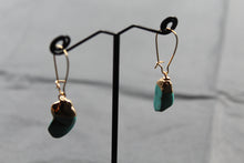 Load image into Gallery viewer, Turquoise Kidney Stone Dropper Earrings