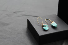 Load image into Gallery viewer, Turquoise Kidney Stone Dropper Earrings