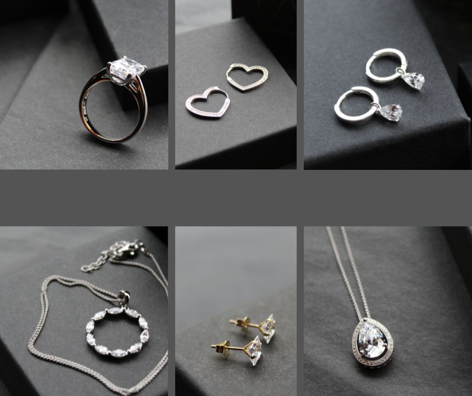 Diamonds & Clear Cubic Zirconias