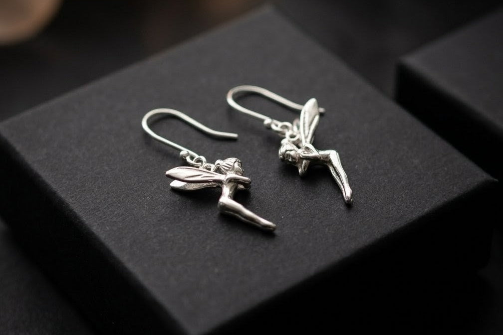 Silver fairy earrings