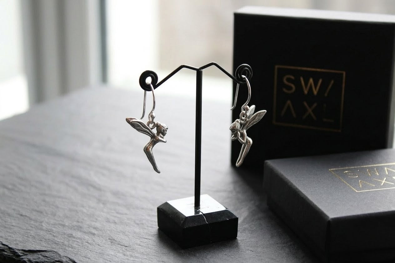 Silver fairy earrings