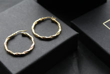 Load image into Gallery viewer, 9ct Gold 30mm Twist Creole Hoops
