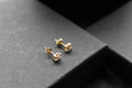 9ct Gold Clear CZ Studs - Swax Jewellery Barmouth
