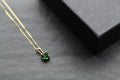 9ct Gold Emerald Green Pendant and Chain - Swax Jewellery Barmouth