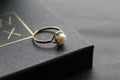 9ct Gold Freshwater Pearl & Cubic Zirconia Ring - Swax Jewellery Barmouth