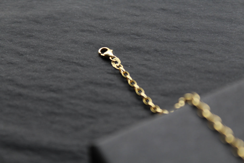 9ct Gold Hollow Oval Belcher Chain Bracelet - Swax Jewellery Barmouth