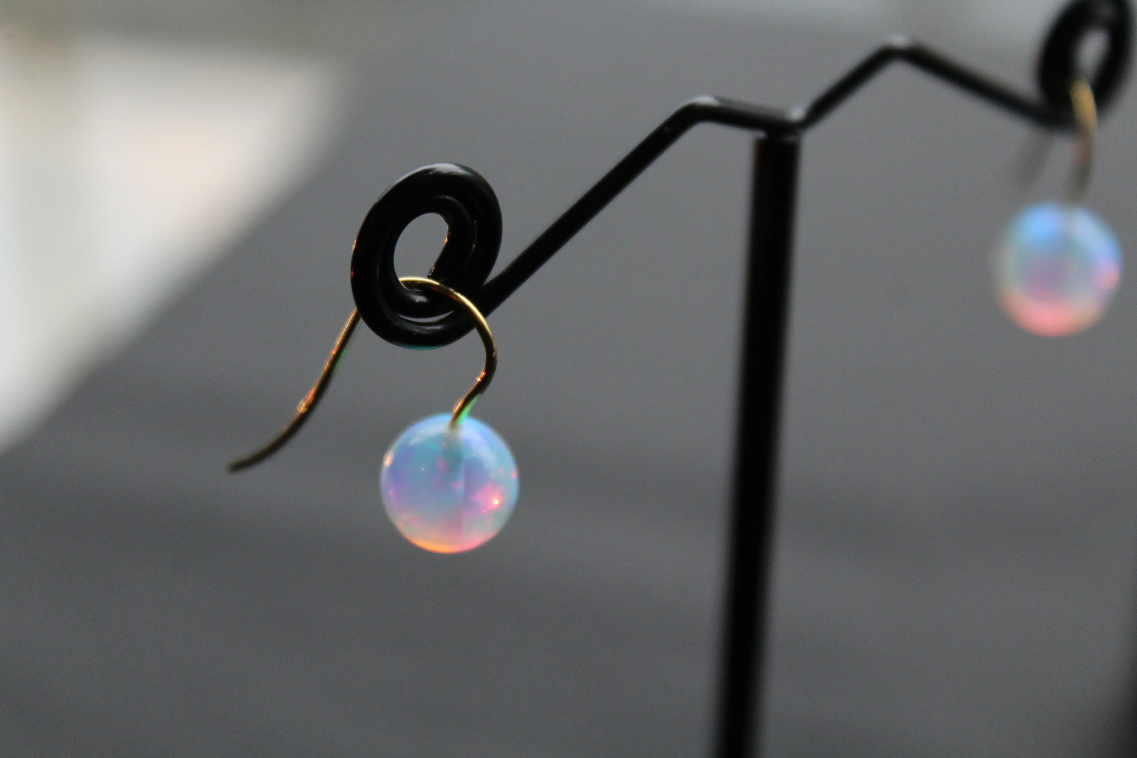 9ct Gold Hook 8mm Sea Opals - Swax Jewellery Barmouth