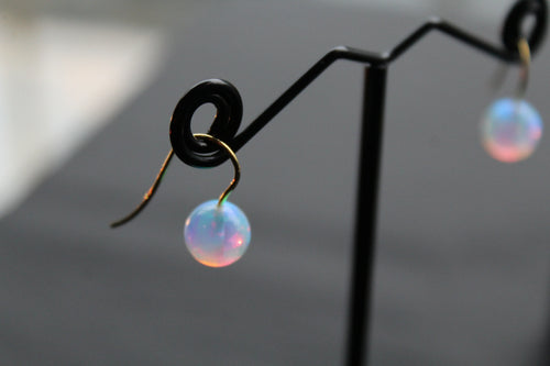 9ct Gold Hook 8mm Sea Opals - Swax Jewellery Barmouth