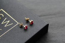 Load image into Gallery viewer, 9ct Gold Ruby Red Studs

