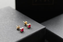 Load image into Gallery viewer, 9ct Gold Ruby Red Studs

