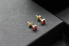 Load image into Gallery viewer, 9ct Gold Ruby Red Studs
