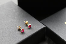 Load image into Gallery viewer, 9ct Gold Ruby Red Studs
