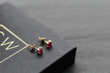Load image into Gallery viewer, 9ct Gold Ruby Red Studs
