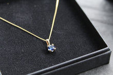 Load image into Gallery viewer, 9ct Gold Sapphire Blue Pendant and Chain
