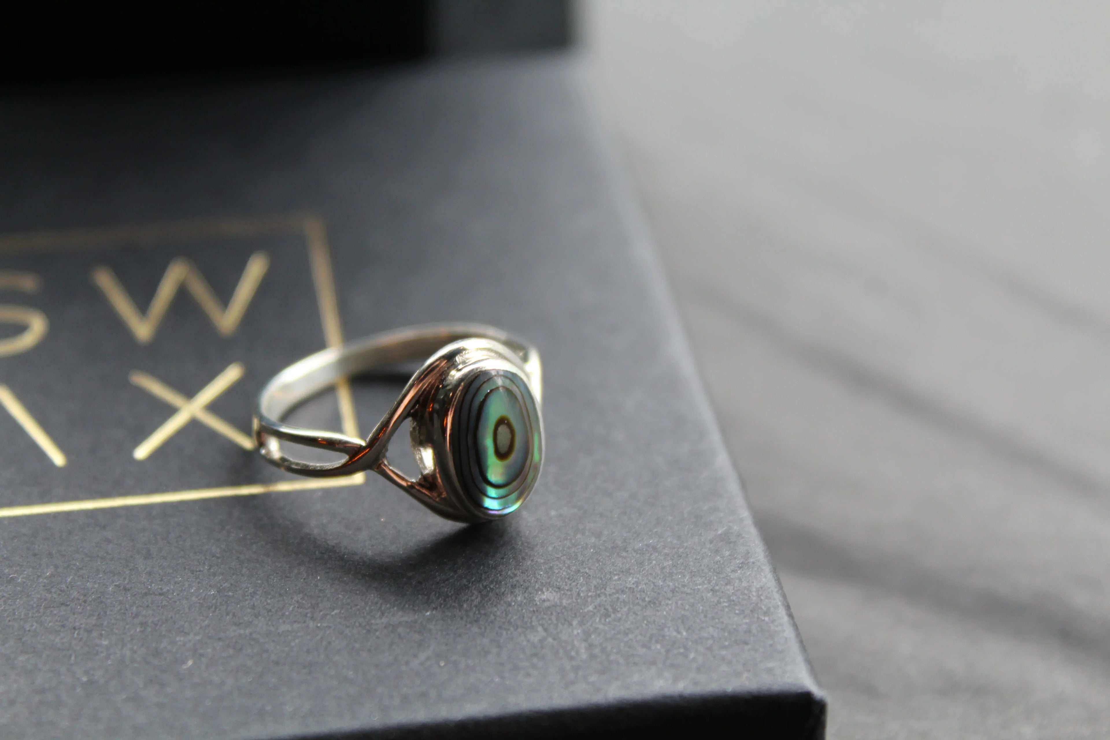 Abalone Oval Cab Ring - Swax Jewellery Barmouth