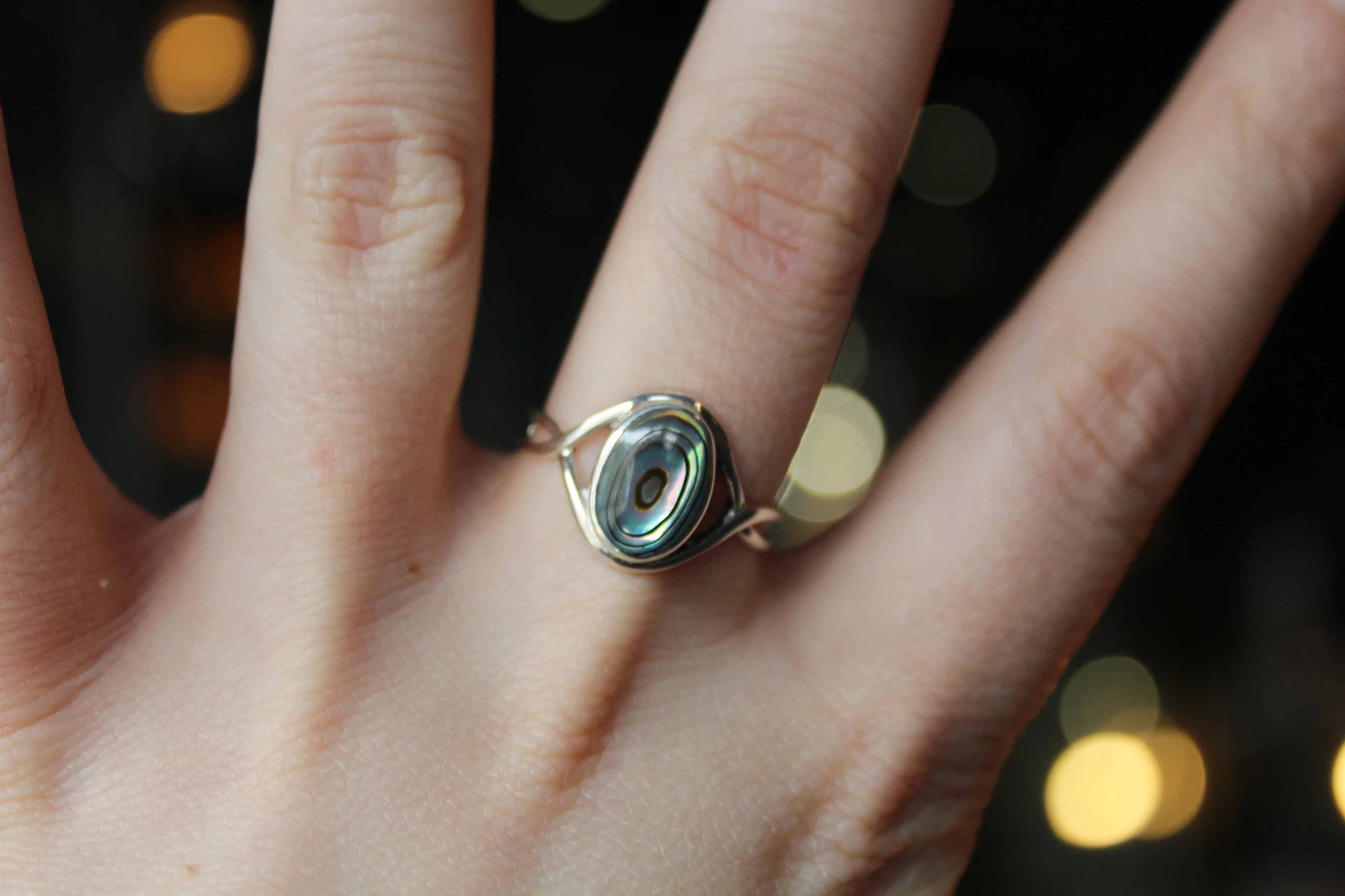 Abalone Oval Cab Ring - Swax Jewellery Barmouth