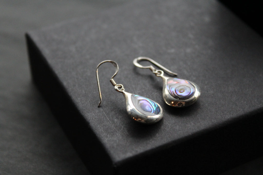 Abalone Shell & Shiva Eye Double Sided Earrings - Swax Jewellery Barmouth