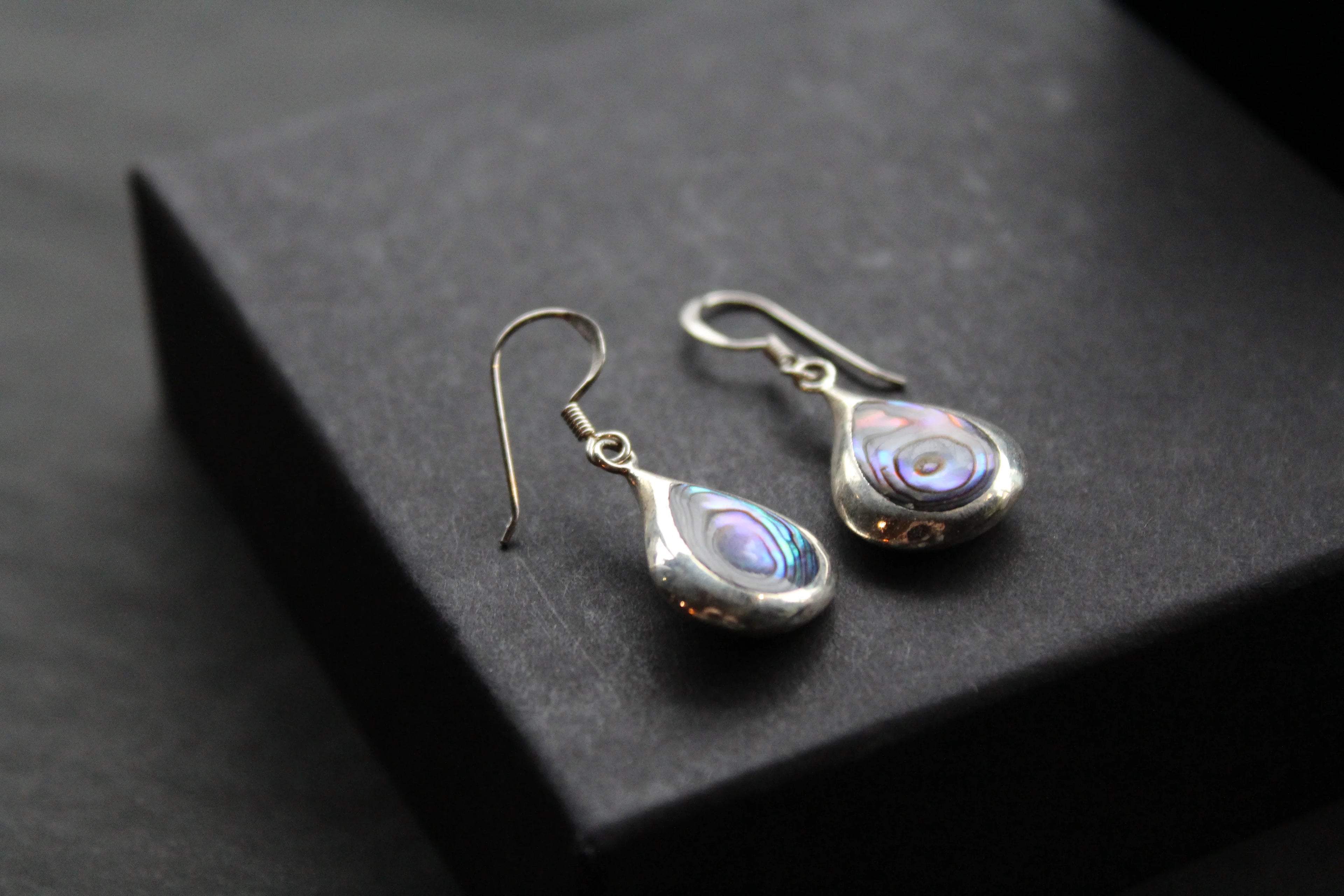 Abalone Shell & Shiva Eye Double Sided Earrings - Swax Jewellery Barmouth