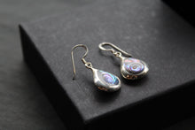 Load image into Gallery viewer, Abalone Shell &amp; Shiva Eye Double Sided Earrings
