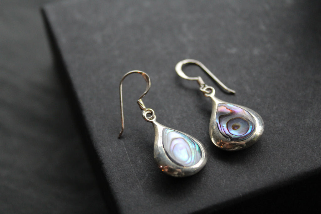 Abalone Shell & Shiva Eye Double Sided Earrings - Swax Jewellery Barmouth