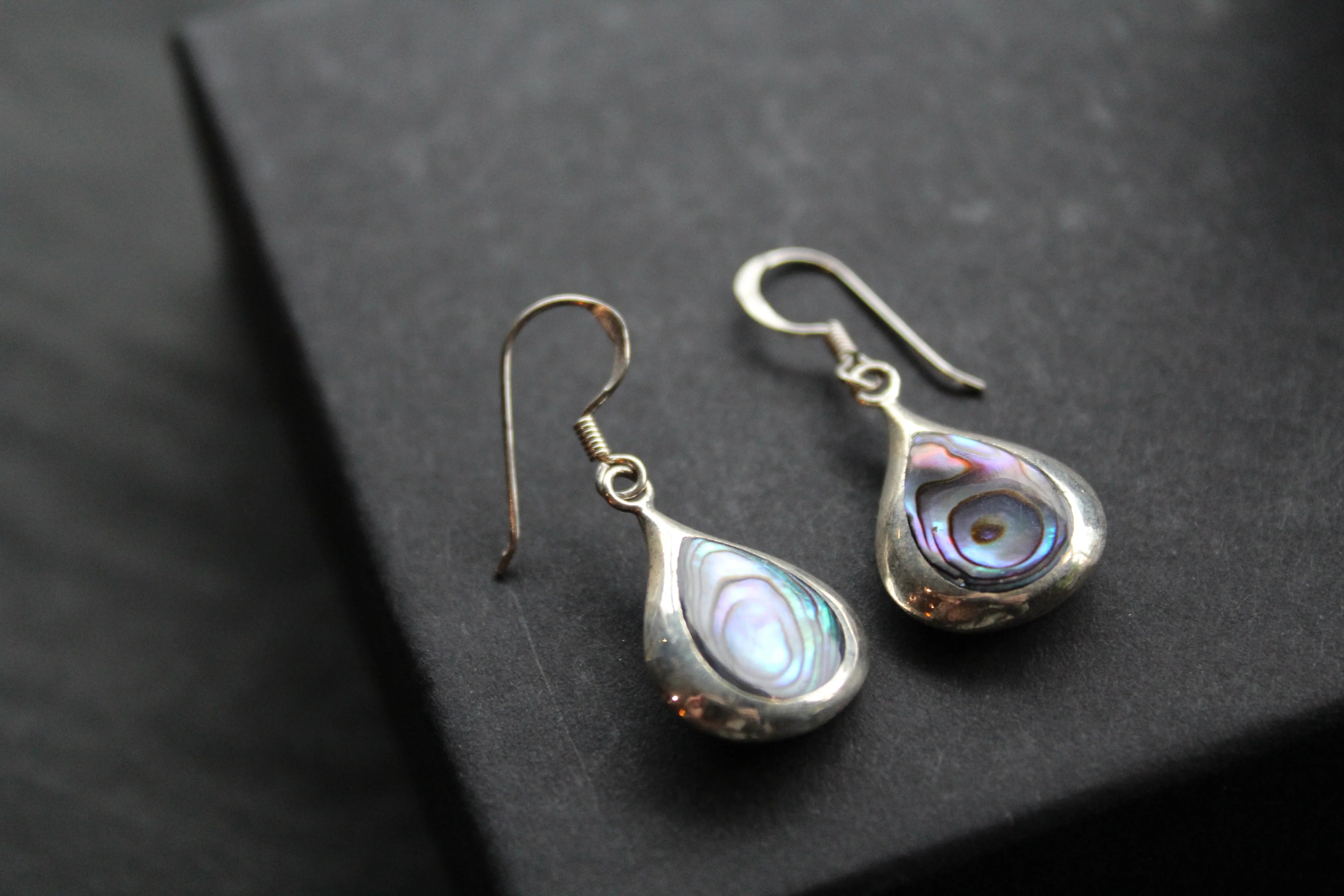 Abalone Shell & Shiva Eye Double Sided Earrings - Swax Jewellery Barmouth