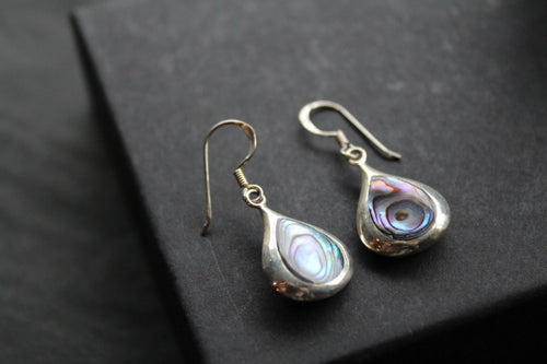 Abalone Shell & Shiva Eye Double Sided Earrings - Swax Jewellery Barmouth