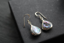 Load image into Gallery viewer, Abalone Shell &amp; Shiva Eye Double Sided Earrings
